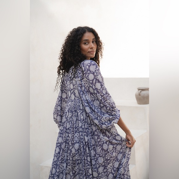 Daughters of India Kyra Midi‎ Dress in Blue Iris XL - Picture 3 of 6